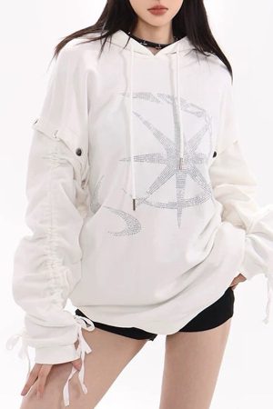 Cute Everyday Outfits, Outfit Inspo Casual Sun & Moon Rhinestone Hoodie