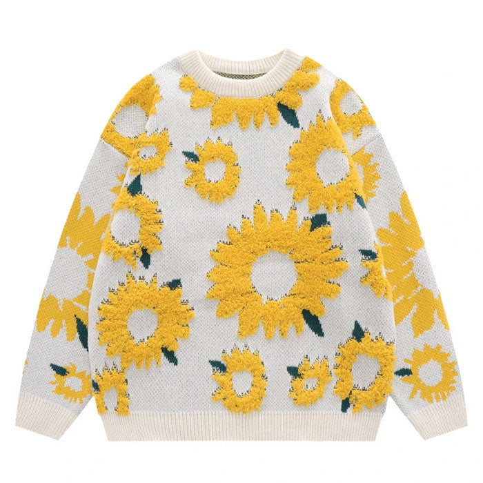 Cute Everyday Outfits, Outfit Inspo Casual Sunflower Oversized Sweater Cute Everyday Outfits, Outfit Inspo Casual Sunflower Oversized Sweater