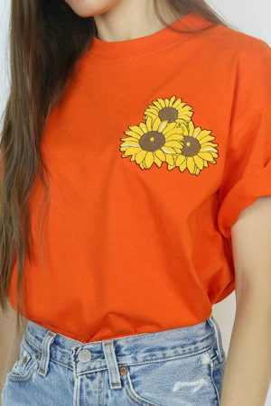 Cute Everyday Outfits, Outfit Inspo Casual Sunflower T-Shirt