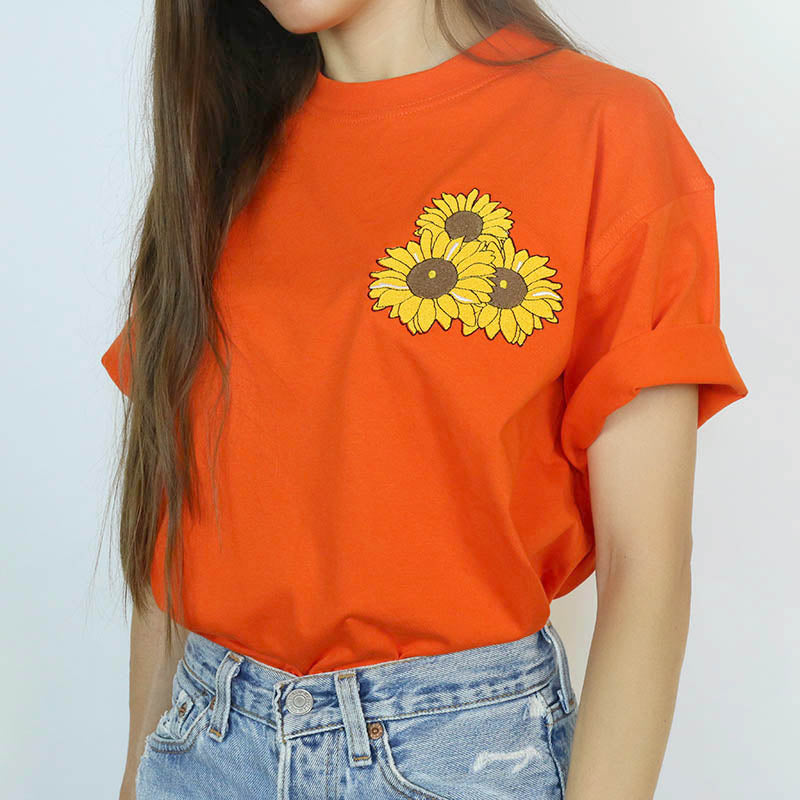 Cute Everyday Outfits, Outfit Inspo Casual Sunflower T-Shirt