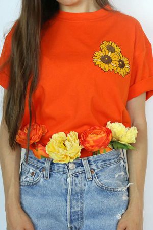 Cute Everyday Outfits, Outfit Inspo Casual Sunflower T-Shirt
