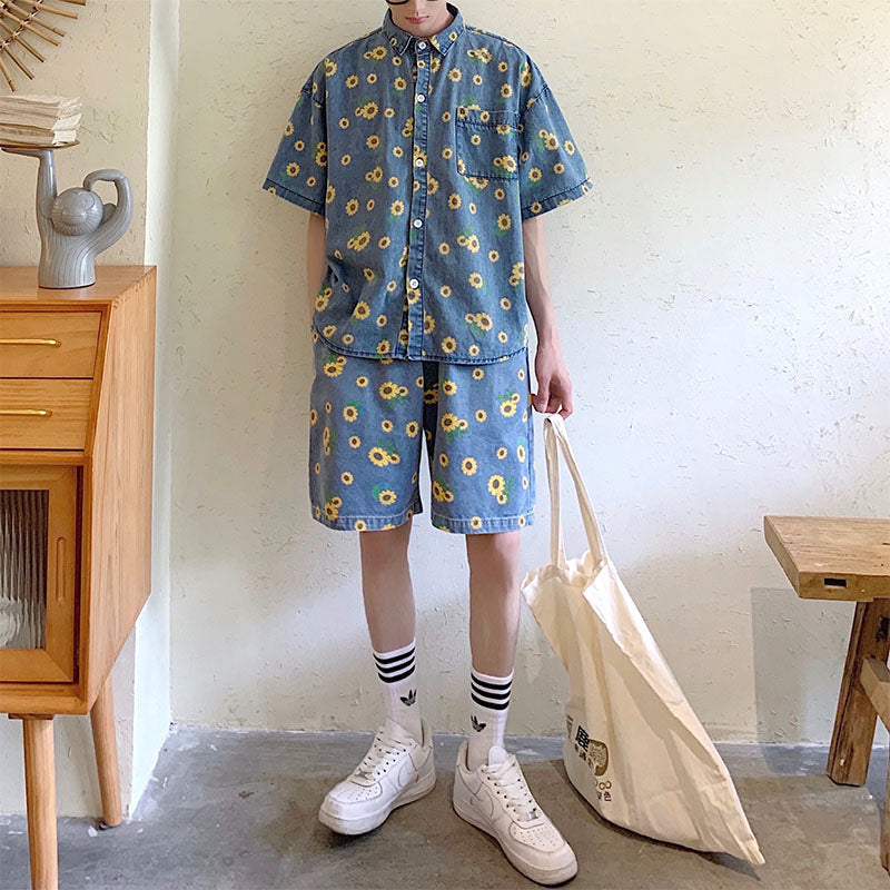 Cute Everyday Outfits, Outfit Inspo Casual Sunflowers Denim Shirt Cute Everyday Outfits, Outfit Inspo Casual Sunflowers Denim Shirt