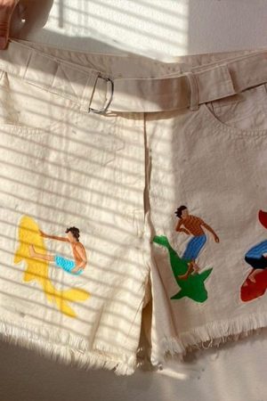 Cute Everyday Outfits, Outfit Inspo Casual Surfing And Sharks Embroidery Shorts