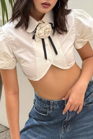 Cute Everyday Outfits, Outfit Inspo Casual Sweet Attitude Striped Crop Shirt