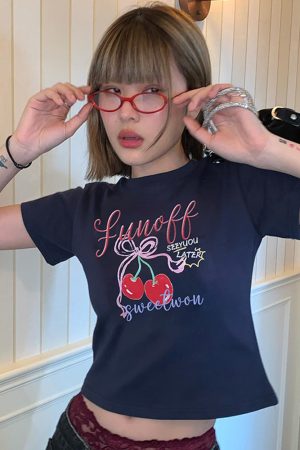 Cute Everyday Outfits, Outfit Inspo Casual Sweet Cherry Crop Top