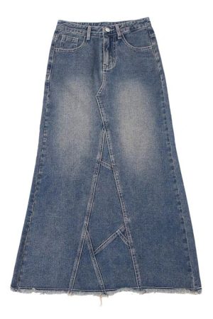 Cute Everyday Outfits, Outfit Inspo Casual Teen Craft Denim Long Skirt