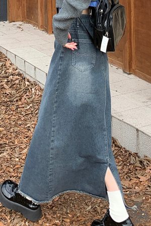 Cute Everyday Outfits, Outfit Inspo Casual Teen Craft Denim Long Skirt