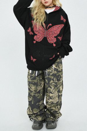 Cute Everyday Outfits, Outfit Inspo Casual Teen Spirit Grunge Butterfly Hoodie