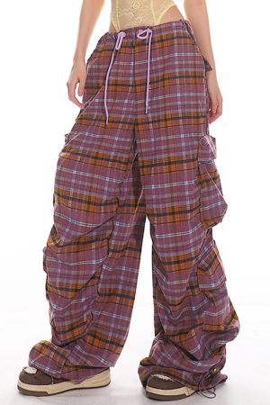 Cute Everyday Outfits, Outfit Inspo Casual Teen Spirit Plaid Cargo Pants