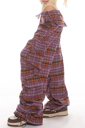 Cute Everyday Outfits, Outfit Inspo Casual Teen Spirit Plaid Cargo Pants