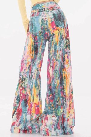 Cute Everyday Outfits, Outfit Inspo Casual Tie-Dye Wide-Leg Jeans