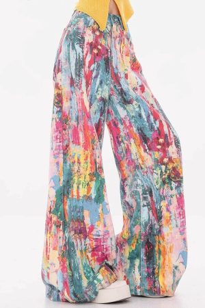 Cute Everyday Outfits, Outfit Inspo Casual Tie-Dye Wide-Leg Jeans