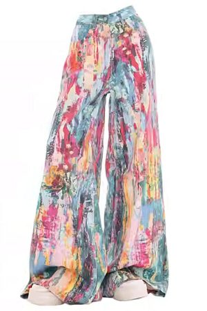 Cute Everyday Outfits, Outfit Inspo Casual Tie-Dye Wide-Leg Jeans