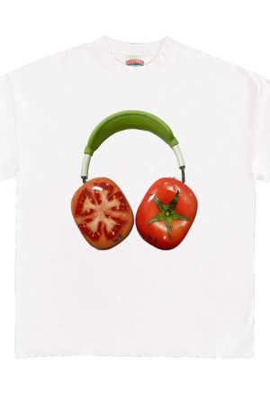 Cute Everyday Outfits, Outfit Inspo Casual Tomato Headphones Graphic T-Shirt