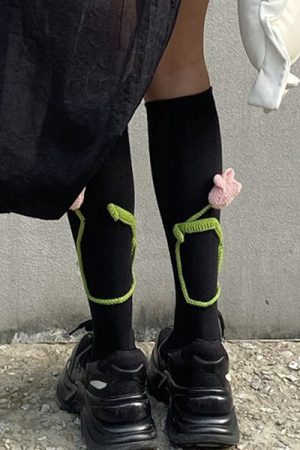 Cute Everyday Outfits, Outfit Inspo Casual Tulip Black Knee Socks