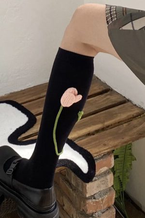 Cute Everyday Outfits, Outfit Inspo Casual Tulip Black Knee Socks