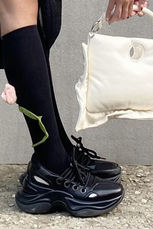 Cute Everyday Outfits, Outfit Inspo Casual Tulip Black Knee Socks