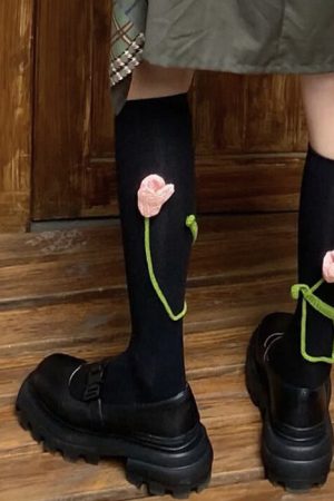 Cute Everyday Outfits, Outfit Inspo Casual Tulip Black Knee Socks