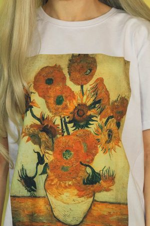 Cute Everyday Outfits, Outfit Inspo Casual Van Gogh Sunflowers Tee