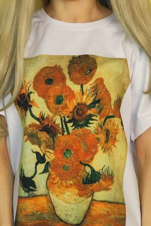 Cute Everyday Outfits, Outfit Inspo Casual Van Gogh Sunflowers Tee