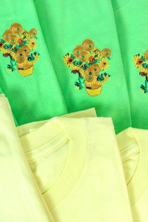 Cute Everyday Outfits, Outfit Inspo Casual Van Gogh Sunflowers Tee