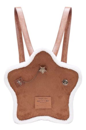 Cute Everyday Outfits, Outfit Inspo Casual Vanilla Girl Sheepskin Star Backpack