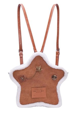 Cute Everyday Outfits, Outfit Inspo Casual Vanilla Girl Sheepskin Star Backpack