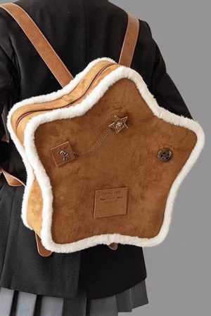 Cute Everyday Outfits, Outfit Inspo Casual Vanilla Girl Sheepskin Star Backpack