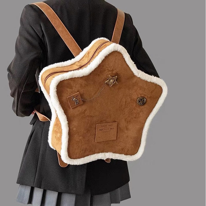 Cute Everyday Outfits, Outfit Inspo Casual Vanilla Girl Sheepskin Star Backpack Cute Everyday Outfits, Outfit Inspo Casual Vanilla Girl Sheepskin Star Backpack