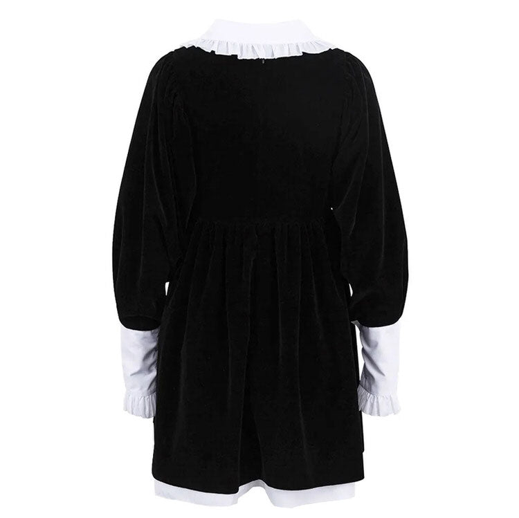 Cute Everyday Outfits, Outfit Inspo Casual Velvet Collar Mini Black Dress Cute Everyday Outfits, Outfit Inspo Casual Velvet Collar Mini Black Dress