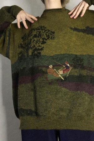 Cute Everyday Outfits, Outfit Inspo Casual Vintage Aesthetic Fisherman Knit Sweater