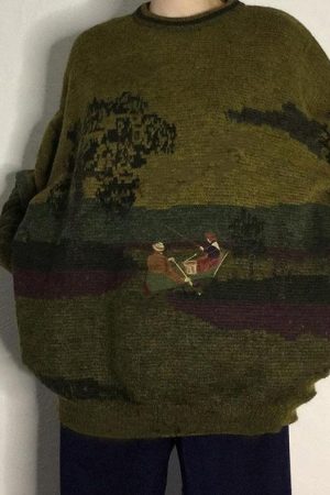 Cute Everyday Outfits, Outfit Inspo Casual Vintage Aesthetic Fisherman Knit Sweater