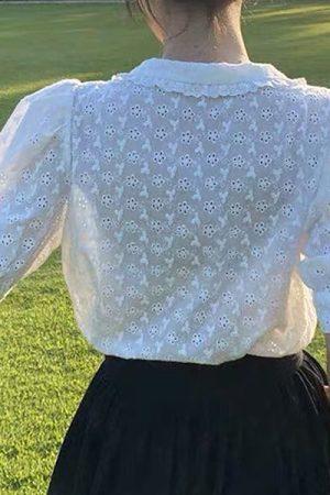 Cute Everyday Outfits, Outfit Inspo Casual Vintage Collar Lace Shirt