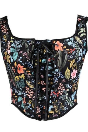 Cute Everyday Outfits, Outfit Inspo Casual Vintage Floral Print Corset
