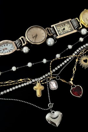 Cute Everyday Outfits, Outfit Inspo Casual Vintage Layered Charm Necklace Set