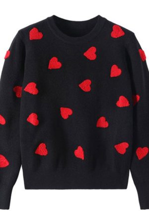 Cute Everyday Outfits, Outfit Inspo Casual Vintage Red Hearts Sweater
