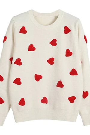 Cute Everyday Outfits, Outfit Inspo Casual Vintage Red Hearts Sweater
