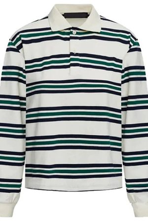 Cute Everyday Outfits, Outfit Inspo Casual Vintage Stripe Rugby Polo