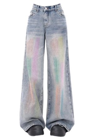 Cute Everyday Outfits, Outfit Inspo Casual Vintage Style Brush Strokes Jeans