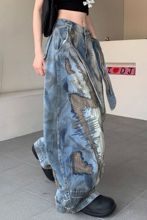 Cute Everyday Outfits, Outfit Inspo Casual Vintage-Style Oversized Sketch Jeans