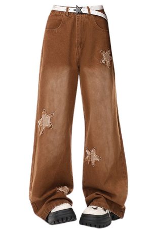 Cute Everyday Outfits, Outfit Inspo Casual Vintage Style Star Patch Jeans