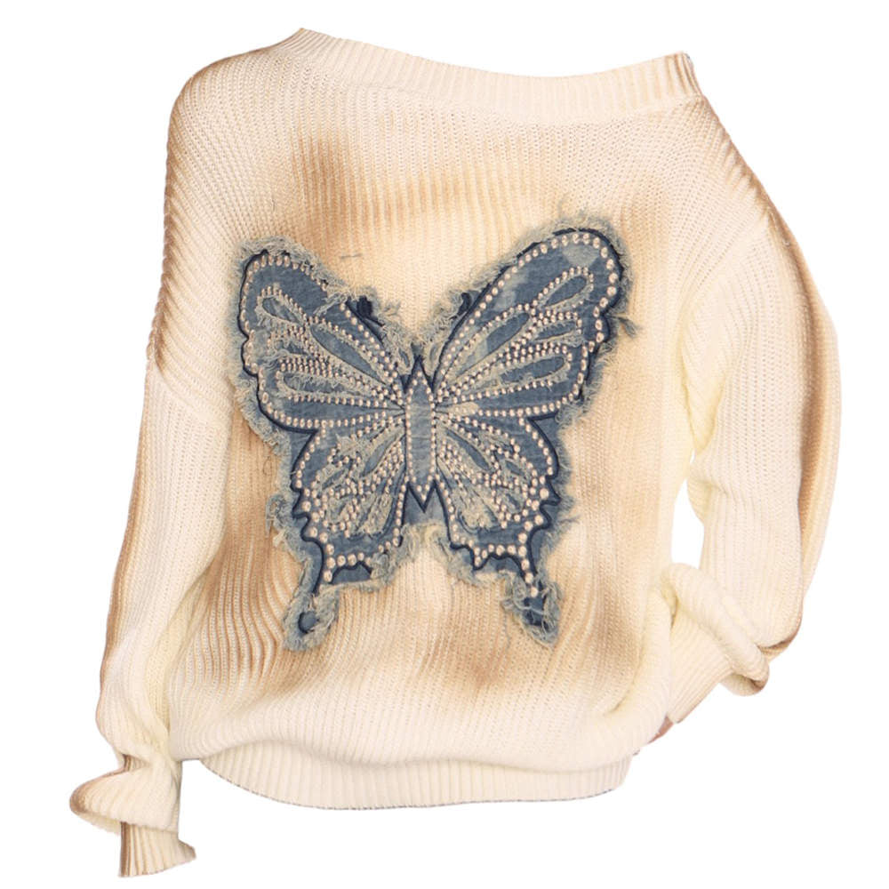 Cute Everyday Outfits, Outfit Inspo Casual Vintage Wash Butterfly Sweater