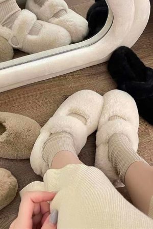 Cute Everyday Outfits, Outfit Inspo Casual Warm Sheepskin Ballet Flats