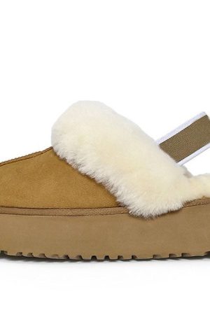 Cute Everyday Outfits, Outfit Inspo Casual Warm Sheepskin Platform Slippers
