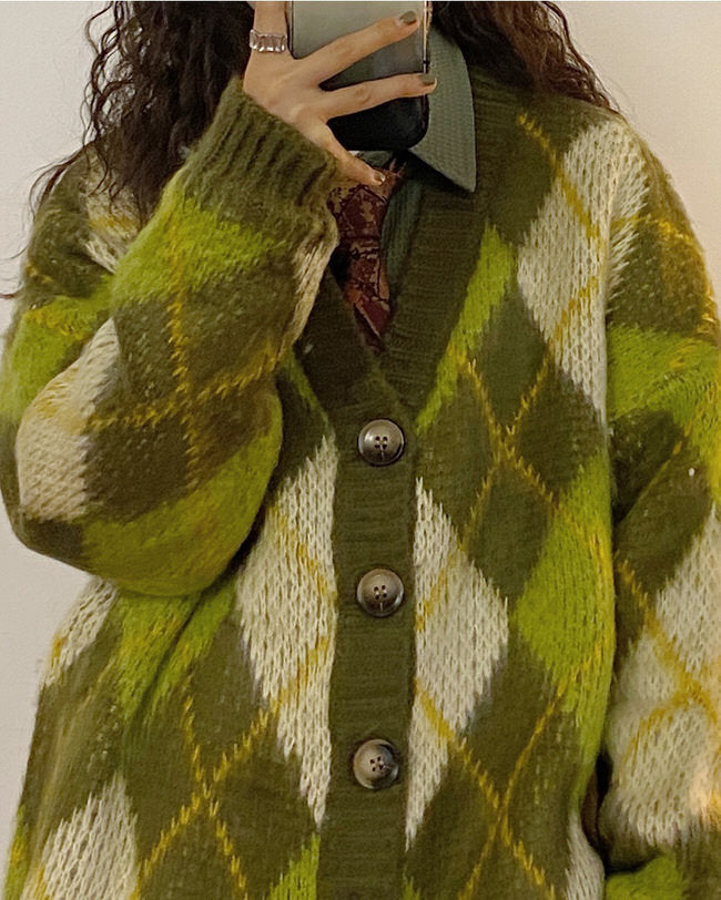 Cute Everyday Outfits, Outfit Inspo Casual Warm Vibes Green Argyle Cardigan Sweater Cute Everyday Outfits, Outfit Inspo Casual Warm Vibes Green Argyle Cardigan Sweater