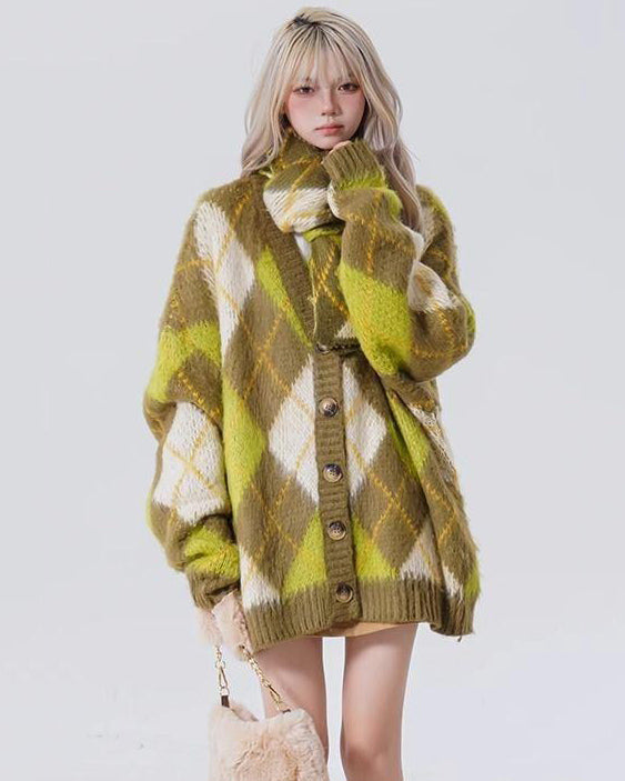 Cute Everyday Outfits, Outfit Inspo Casual Warm Vibes Green Argyle Cardigan Sweater Cute Everyday Outfits, Outfit Inspo Casual Warm Vibes Green Argyle Cardigan Sweater