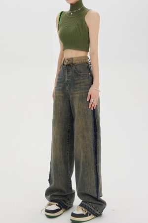 Cute Everyday Outfits, Outfit Inspo Casual Washed Brown Jeans with Contrast Pocket