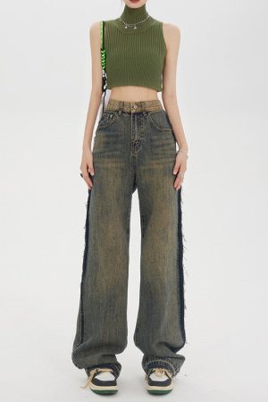 Cute Everyday Outfits, Outfit Inspo Casual Washed Brown Jeans with Contrast Pocket