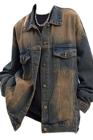 Cute Everyday Outfits, Outfit Inspo Casual Washed Brown Loose Denim Jacket