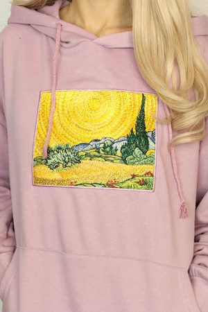 Cute Everyday Outfits, Outfit Inspo Casual Wheat Field with Cypresses Hoodie